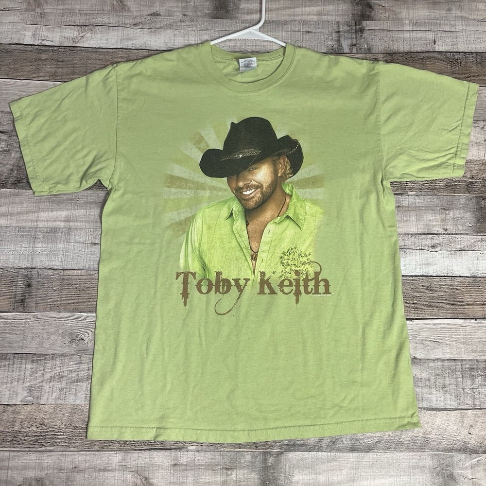 Toby Keith Shirt Women's Size Large Green Country Music Band Tee